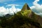 Oahu Pali Mountain Pinnacle under Cloudy Blue Sky