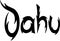Oahu text sign illustration