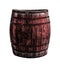 Oak barrel dark brown red winemaking symbol vertical photo on a white background