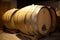 oak drink winery storage cask wine barrel vintage cellar alcohol. Generative AI.