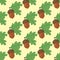 Oak leaf and acorn seamless pattern