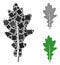 Oak leaf Composition Icon of Unequal Elements