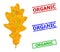 Oak Leaf Polygonal Icon and Distress Organic Simple Watermarks