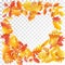 Oak, maple, wild ash rowan leaves vector, autumn foliage on transparent background