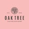 oak tree roots line art logo