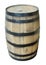 Oak wood wine barrel on white background