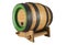 Oak wooden brewing barrel on a white background.