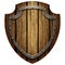 Oaken shield of the warrior with the metal studs