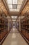 Oakland, California - December 7, 2018: Mausoleum Columbarium Corridor at Mountain View Cemetery.