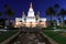 Oakland California Temple at night.