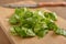 Oakleaf lettuce on a cutting board