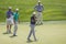 OAKMONT, UNITED STATES - Jun 16, 2016: Professional Golfers Jordan Spieth and Zac Johnson share a laugh at the US Open