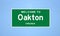 Oakton, Virginia city limit sign. Town sign from the USA.