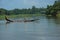 Oarsmen rowing in the Snake boat,