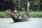 Oarsmen rowing in the Snake boat,