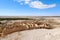 Oasis in the Sahara desert next to the ruined settlement, Chebika, Tunisia