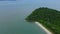 Ð¡oastline with tropical forest and beach in Brazil, Florianopolis. Aerial view
