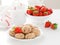 Oat bran, coconut and strawberry cookies
