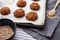 Oat cookies and in oven-tray and ingredients