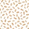 Oat flakes seamless pattern. Vector illustration of healthy cereals