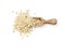 Oat flakes in wooden scoop