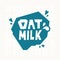 Oat milk icon. BIO, organic, dieting nutrition