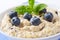 Oat porridge with blueberries