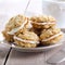Oat sandwich cookies with cream filling