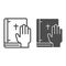 Oath on bible line and glyph icon. Swearing on book vector illustration isolated on white. Honest outline style design