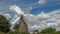 OATLANDS, TASMANIA, AUSTRALIA- DECEMBER 15, 2015: an operating windmill at oatlands with sails turning