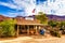 Oatman Historic US Post Office in Arizona, United States. The colorful picture shows the post office located at famous Route 66