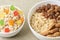 Oatmeal with almonds and raisins. Porridge with dried fruits