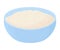 Oatmeal breakfast bowl, cup of oat grain porridge
