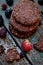 Oatmeal chocolate cookies with fruit