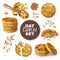 Oatmeal Cookies Realistic Set