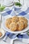 Oatmeal cookies with seeds on a plate