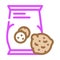 oatmeal cookies snack color icon vector illustration