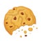 Oatmeal delicious cookie icon, bakery and biscuit