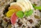Oatmeal with fruit and candied macro