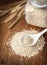 Oatmeal, glass jar,white spoon