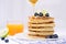 Oatmeal pancake with blueberry and honey