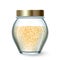 Oatmeal Porridge Cereal Seeds In Glass Jar Vector