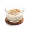 Oatmeal porridge with milk on white backgrounds. Generated AI