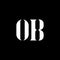 OB etter logo design. Initial letter OB uppercase monogram logo white color. OB logo, O B design. OB, O B