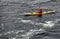 Oban, Scotland, UK, August 27th 2022, Canoe rowing across Loch Etive, a popular outdoor activitiy