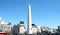 The Obelisk at 9 De Julio Avenue. Time Square of Argentina. A major touristic destination in Buenos Aires, Argentina