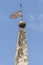 Obelisk and flagpole with iron flag