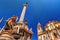 The obelisk-like Colonna dell Immacolata in the square San Domenico in Palermo, Sicily, Italy.