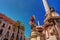 The obelisk-like Colonna dell Immacolata in the square San Domenico in Palermo, Sicily, Italy.