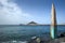 An obelisk made of volcanic rock in El Medano, Tenerife, Canary Islands, Spain